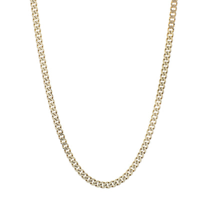 Exclusive 10K Yellow Gold Monaco Diamond Cut Curb Link Chain — Side View