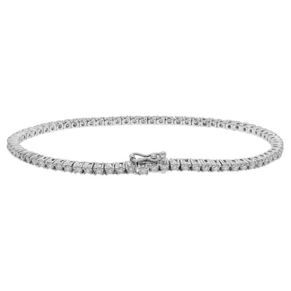 Exclusive 18K White Gold 1.43 Carat Diamond Tennis Bracelet — Side View