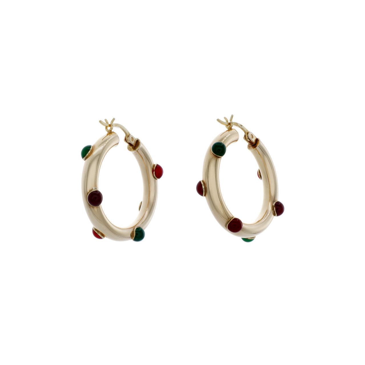 Exclusive 14K Yellow Gold Resin Hoop Earrings — Back View