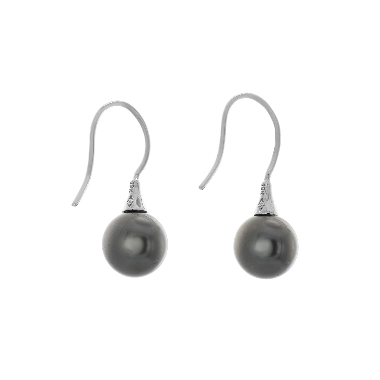 Exclusive 18K White Gold Tahitian Pearl Earrings — Side View