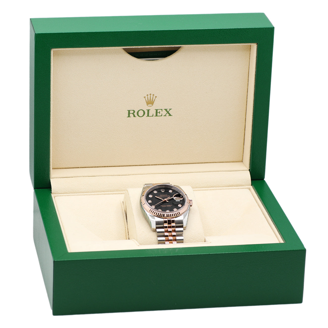 Exclusive Rolex 18K Rose Gold Stainless Steel Datejust 36 116231 — Detail View
