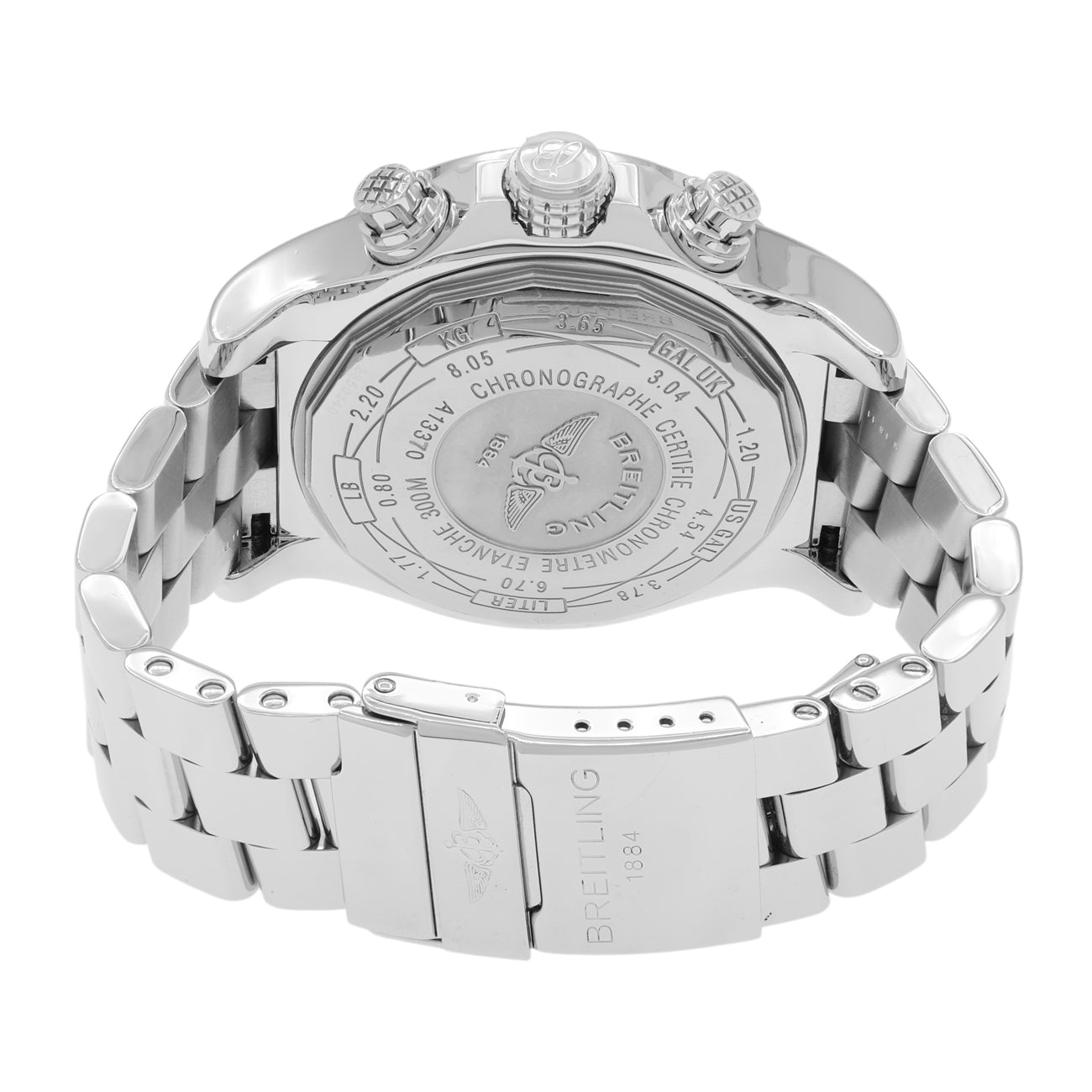 Exclusive Breitling Stainless Steel Super Avenger A13370 — Side View