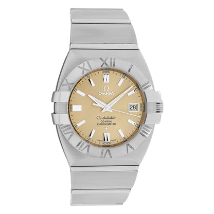 Exclusive Omega Stainless Steel Constellation Double Eagle 1503.10.00 — Front View