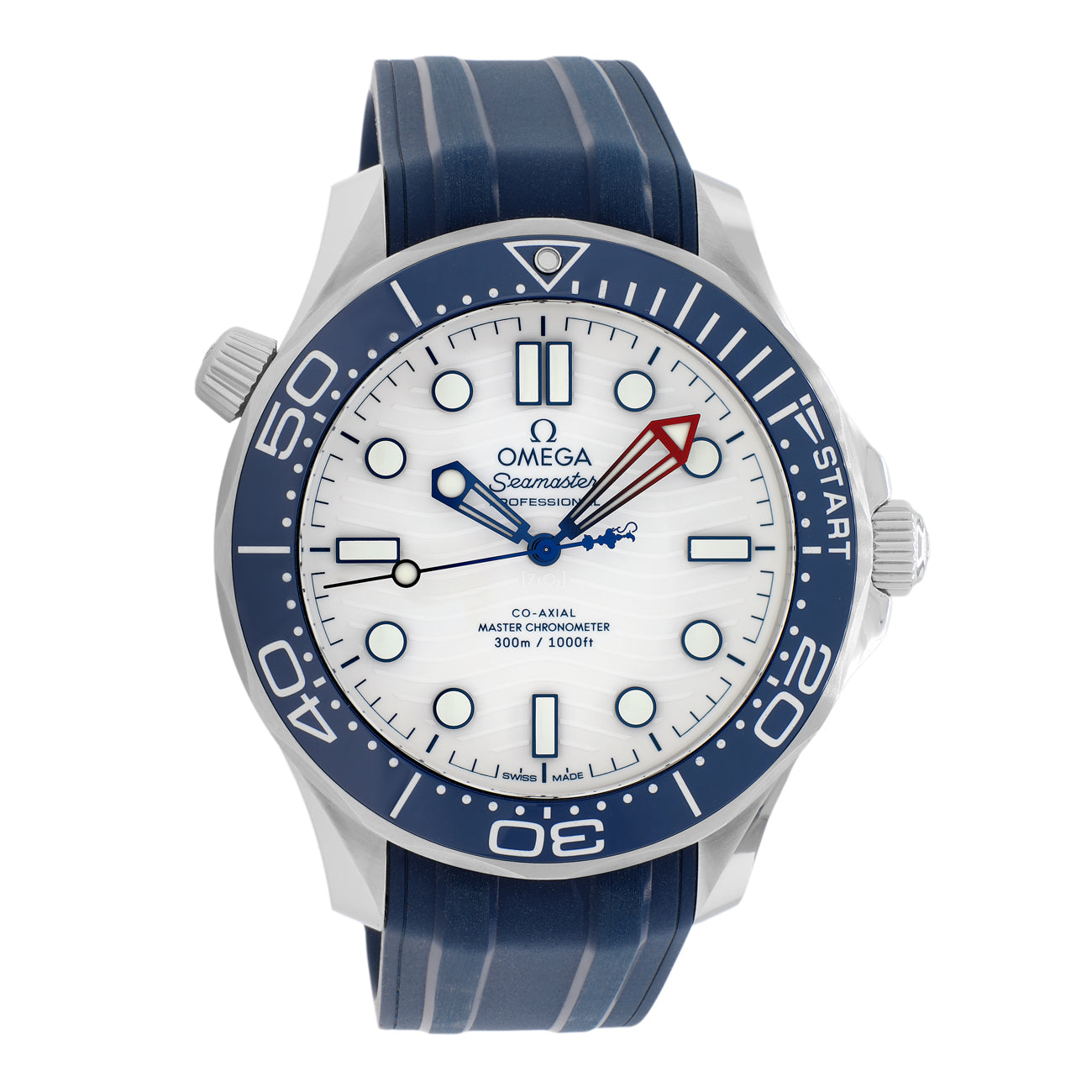 Exclusive Omega Stainless Steel Seamaster Diver 300M America'S Cup 210.32.42.20.04.002 — Front View