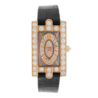 Exclusive Harry Winston 18K Rose Gold Diamond Avenue Classic Quartz — Front View