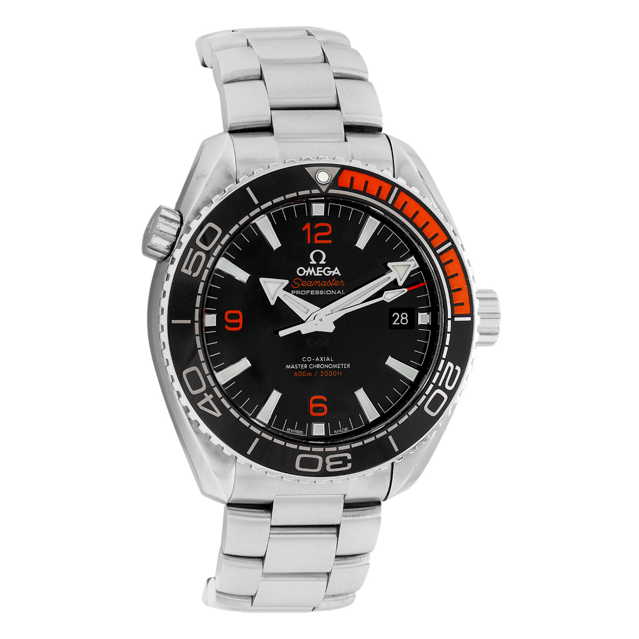 Exclusive Omega Stainless Steel Seamaster Planet Ocean 600M 215.30.44.21.01.002 — Front View