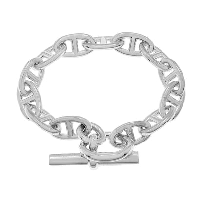 Exclusive Hermes Sterling Silver Large Chaine d'Ancre Bracelet — Side View