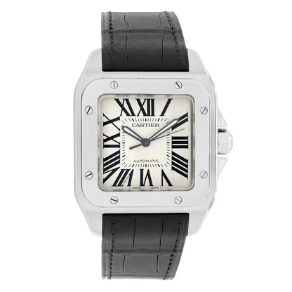 Exclusive Cartier Stainless Steel Santos 100 Large Automatic W20073X8 — Front View