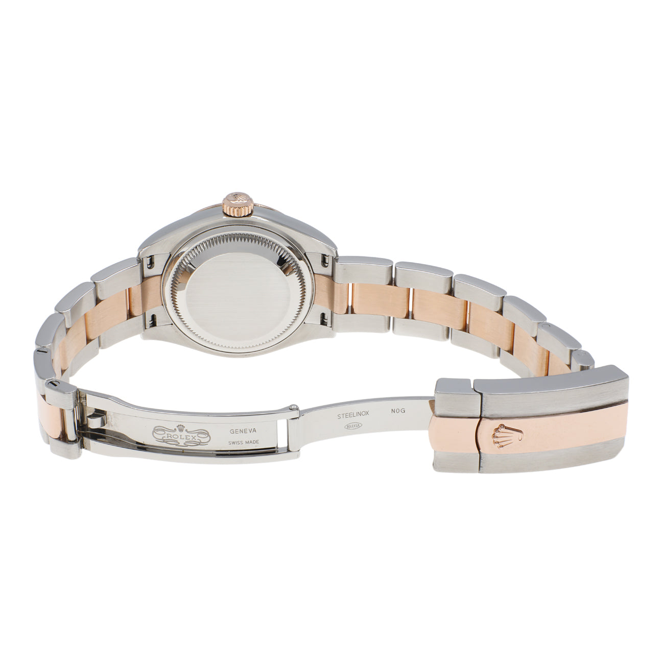 Exclusive Rolex Stainless Steel 18K Rose Gold Datejust 28 279171 — Top View