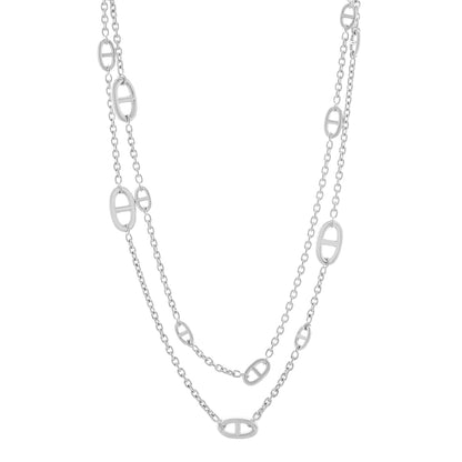 Exclusive Hermes Sterling Silver Farandole Necklace 120 — Front View