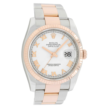 Exclusive Rolex 18K Rose Gold Stainless Steel Datejust 36 116231 — Front View