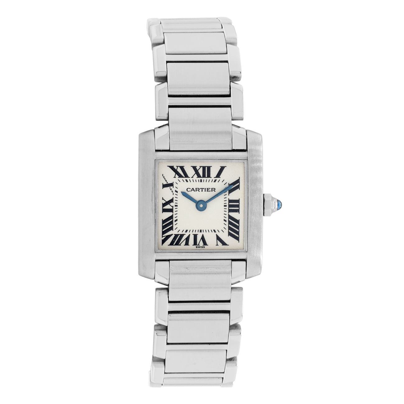 Exclusive Cartier Stainless Steel Tank Francaise 2300 — Front View