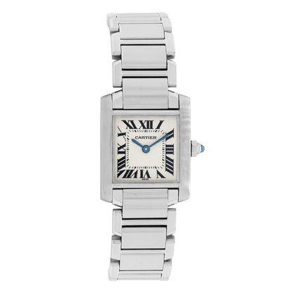 Exclusive Cartier Stainless Steel Tank Francaise 2300 — Front View