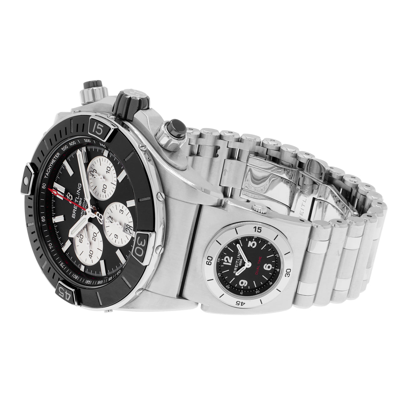 Exclusive Breitling Stainless Steel Super Chronomat B01 44 AB0136251B1A2 — Side View
