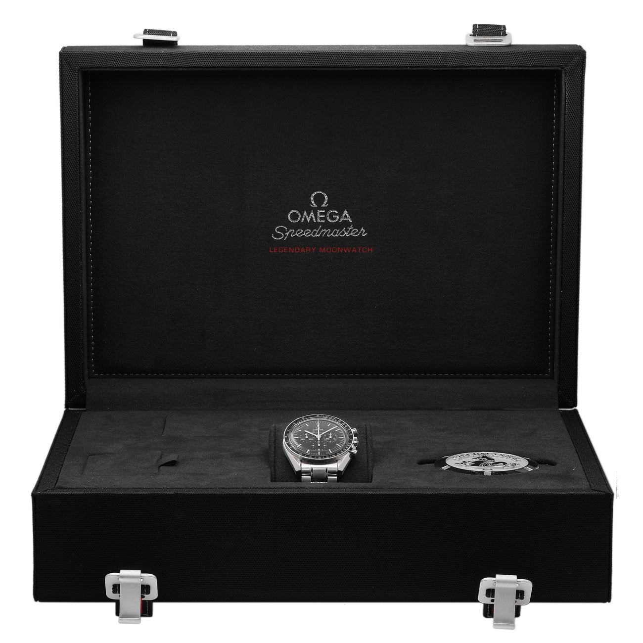 Exclusive Omega Stainless Steel Speedmaster Professional Moonwatch 311.30.42.30.01.005 — Detail View
