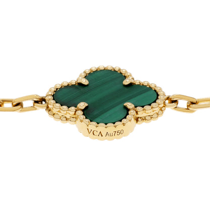 Exclusive Van Cleef & Arpels 18K Yellow Gold 5 Motifs Vintage Alhambra Bracelet — Back View