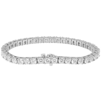 Exclusive 14K White Gold 8.18 Carat Diamond Tennis Bracelet — Side View