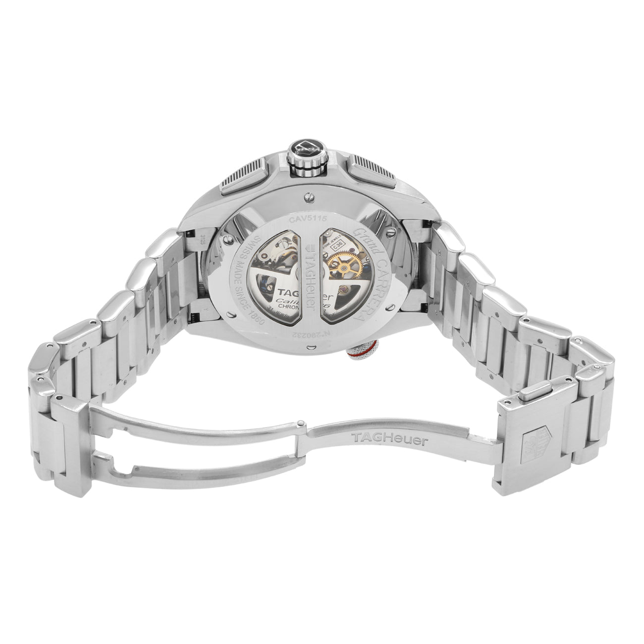 Exclusive Tag Heuer Stainless Steel Grand Carrera CAV5115.BA0902 — Top View