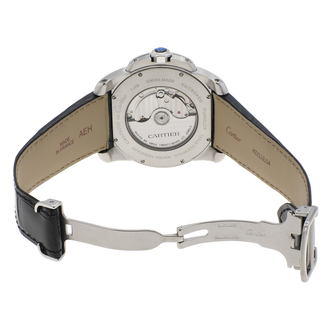 Exclusive Cartier Stainless Steel Calibre de Cartier W7100041 — Top View
