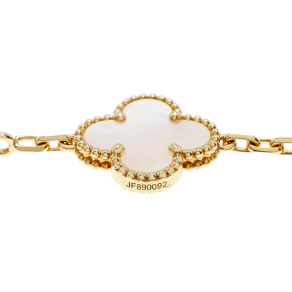 Exclusive Van Cleef & Arpels 18K Yellow Gold 10 Motifs Vintage Alhambra Necklace — Back View