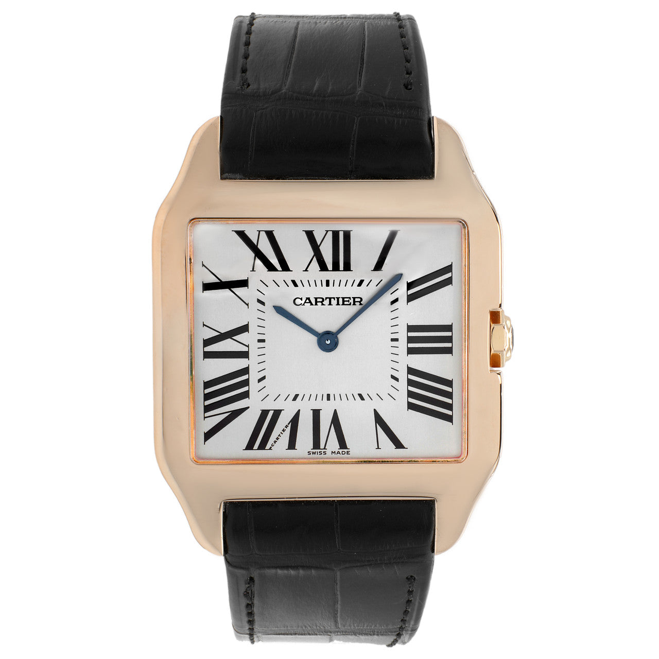 Exclusive Cartier 18K Rose Gold Santos Dumont W2006951 — Front View