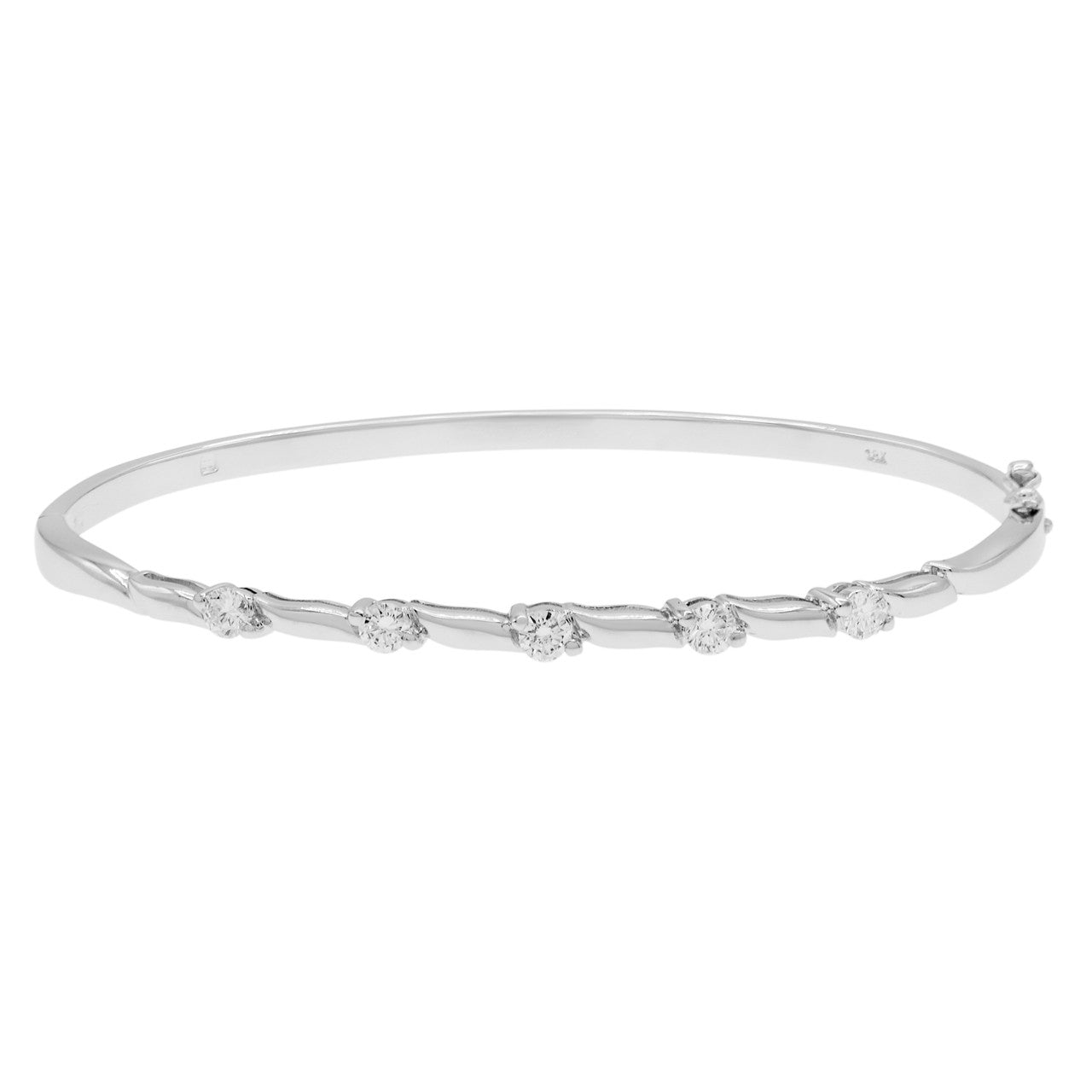 Exclusive 18K White Gold 0.50 Carat Diamond Bracelet — Front View