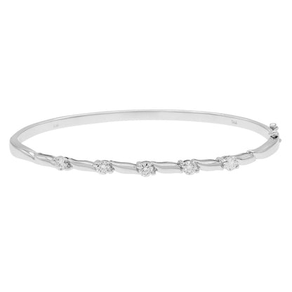 Exclusive 18K White Gold 0.50 Carat Diamond Bracelet — Front View