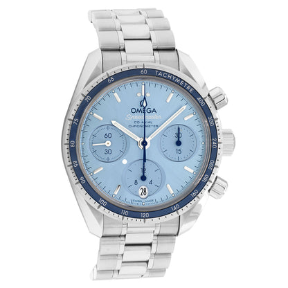 Exclusive Omega Stainless Steel Speedmaster 38 324.30.38.50.03.001 — Front View