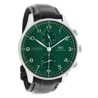 Exclusive IWC Stainless Steel Portuguese Chronograph IW371615 — Front View