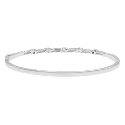 Exclusive 18K White Gold 0.50 Carat Diamond Bracelet — Side View