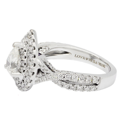 Exclusive 14K White Gold Vera Wang 0.85 Carat Pear Diamond Ring — Side View