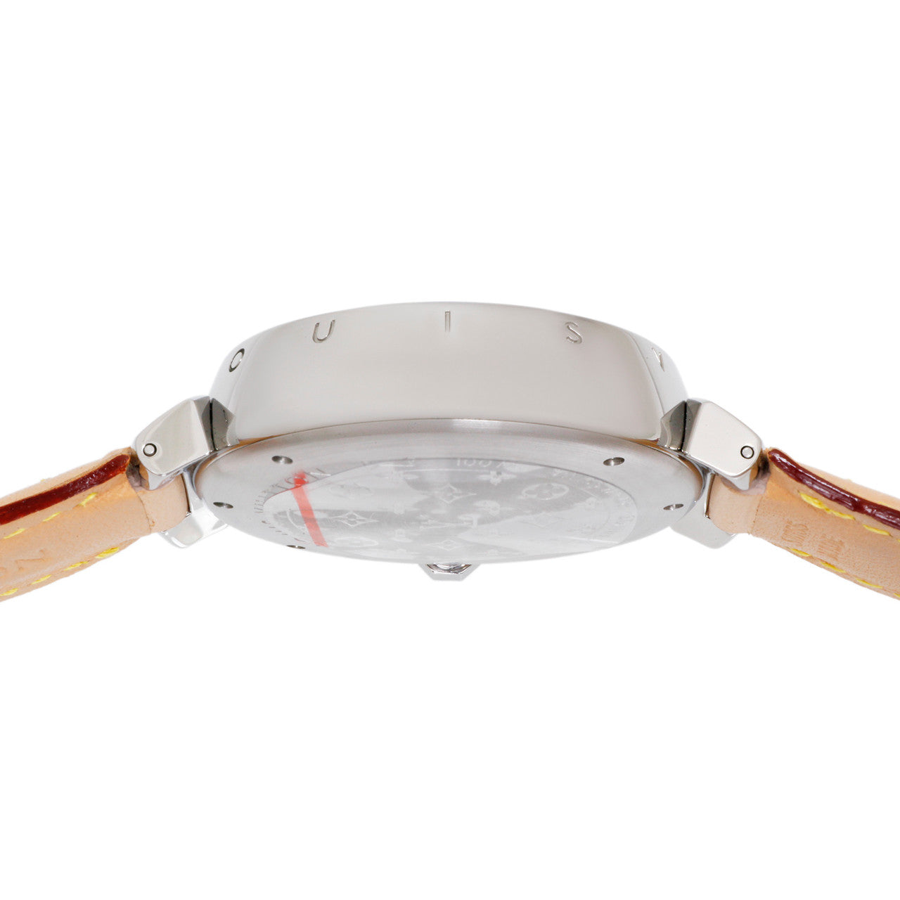 Exclusive Louis Vuitton Stainless Steel Tambour Automatic Chronograph Q1121 — Side View