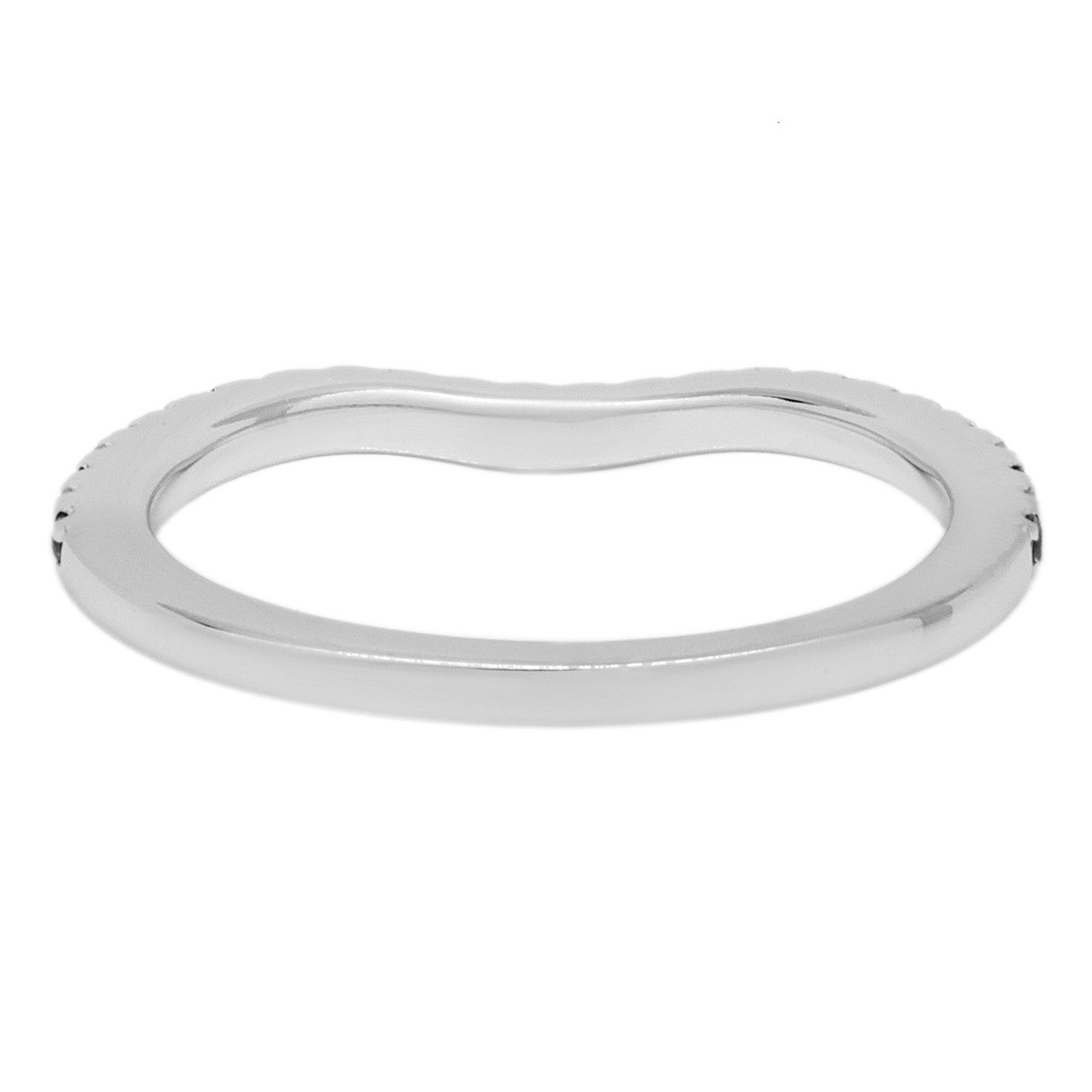 Exclusive 14K White Gold Vera Wang Diamond & Sapphire Wedding Band — Back View