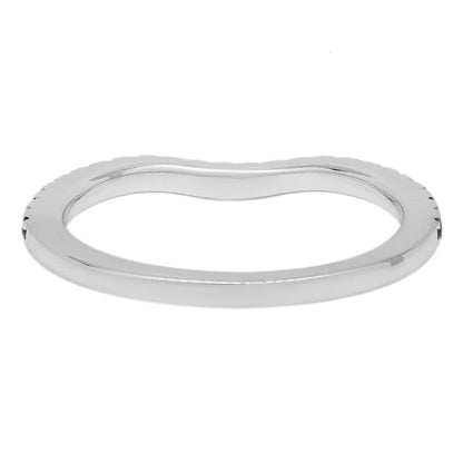 Exclusive 14K White Gold Vera Wang Diamond & Sapphire Wedding Band — Back View