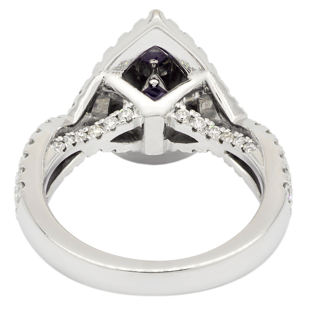 Exclusive 14K White Gold Vera Wang 0.85 Carat Pear Diamond Ring — Back View