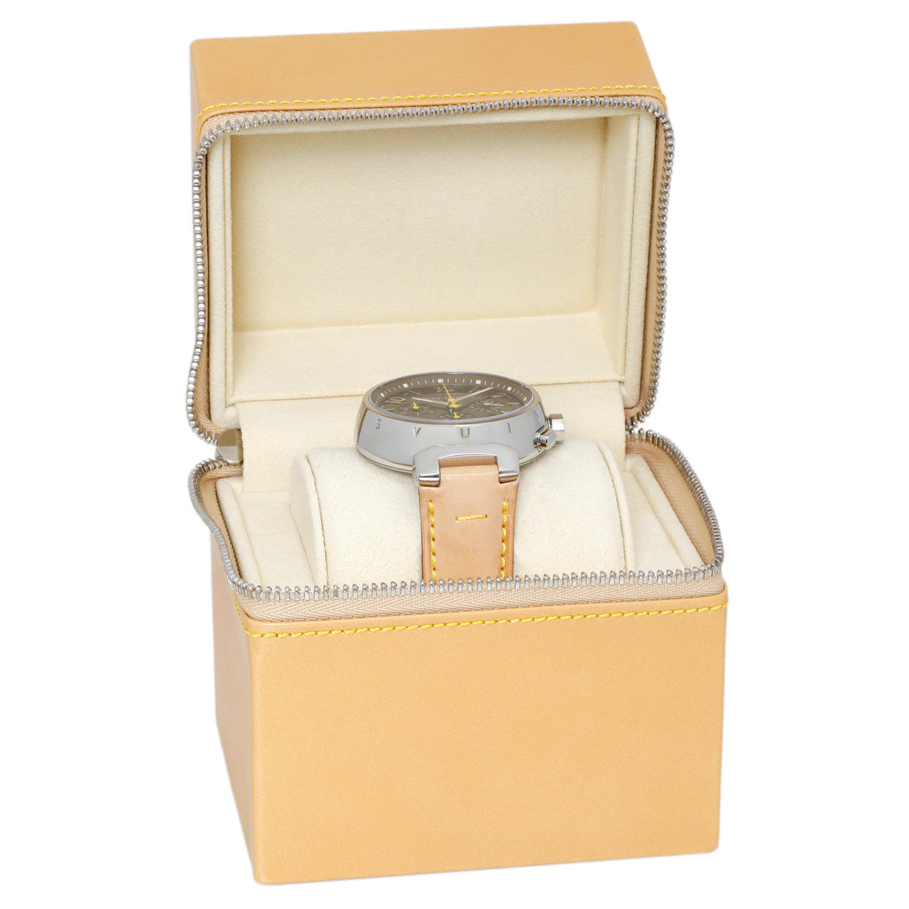 Exclusive Louis Vuitton Stainless Steel Tambour Automatic Chronograph Q1121 — Alternate View 9