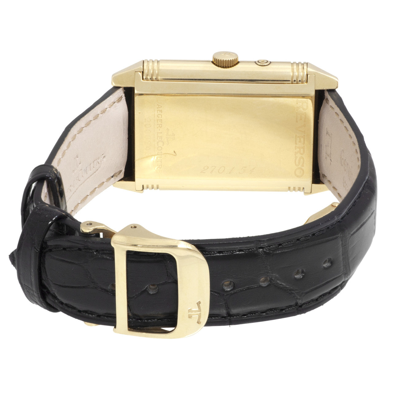 Exclusive Jaeger-LeCoultre 18K Yellow Gold Reverso Duoface Day & Night 270.1.54 — Detail View