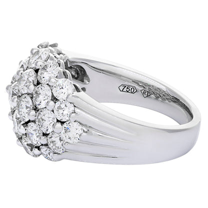 Exclusive 18K White Gold 3.07 Carat Diamond Cluster Ring — 4.5 — Side View