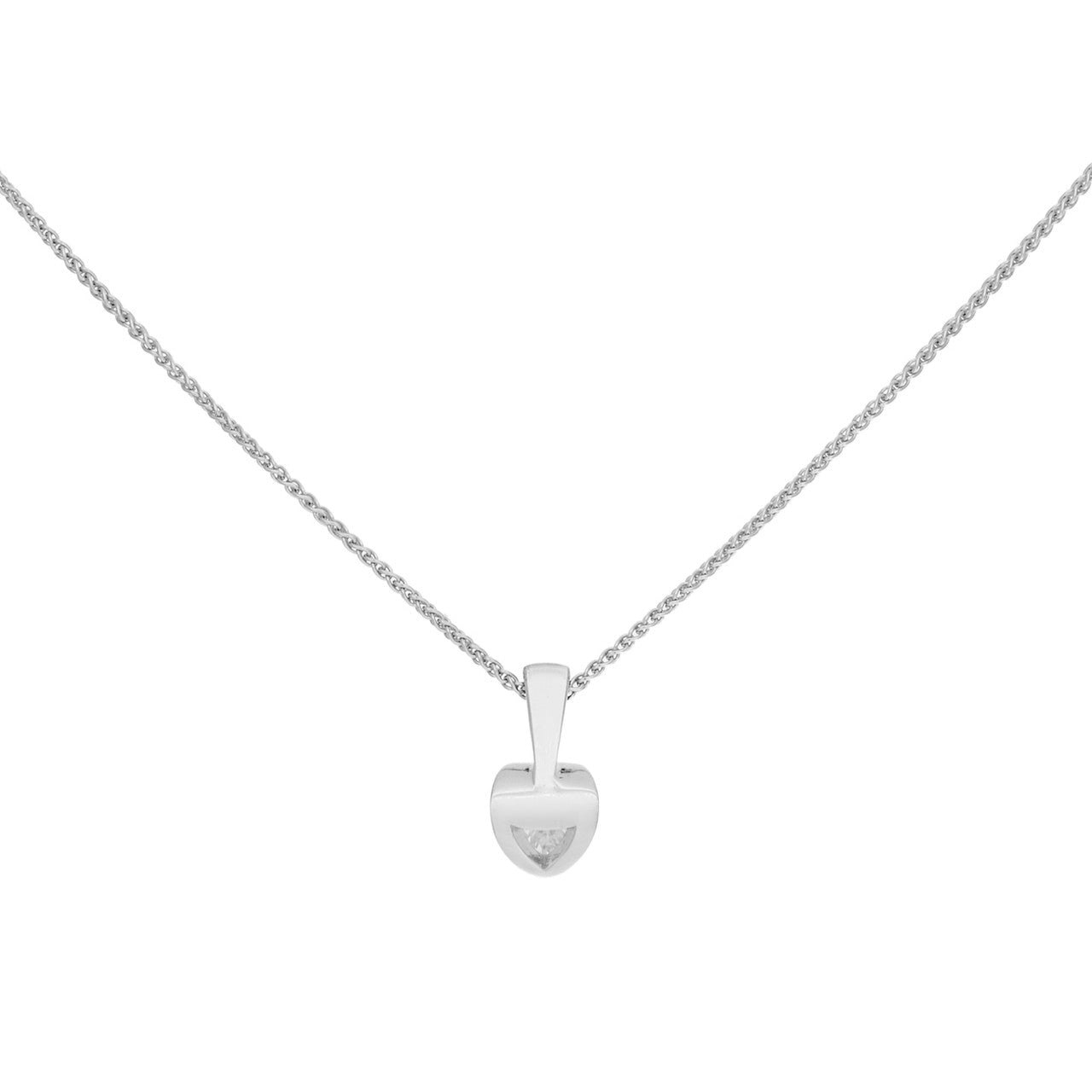 Exclusive 14K White Gold 0.46 Carat Diamond Solitaire Pendant — Side View