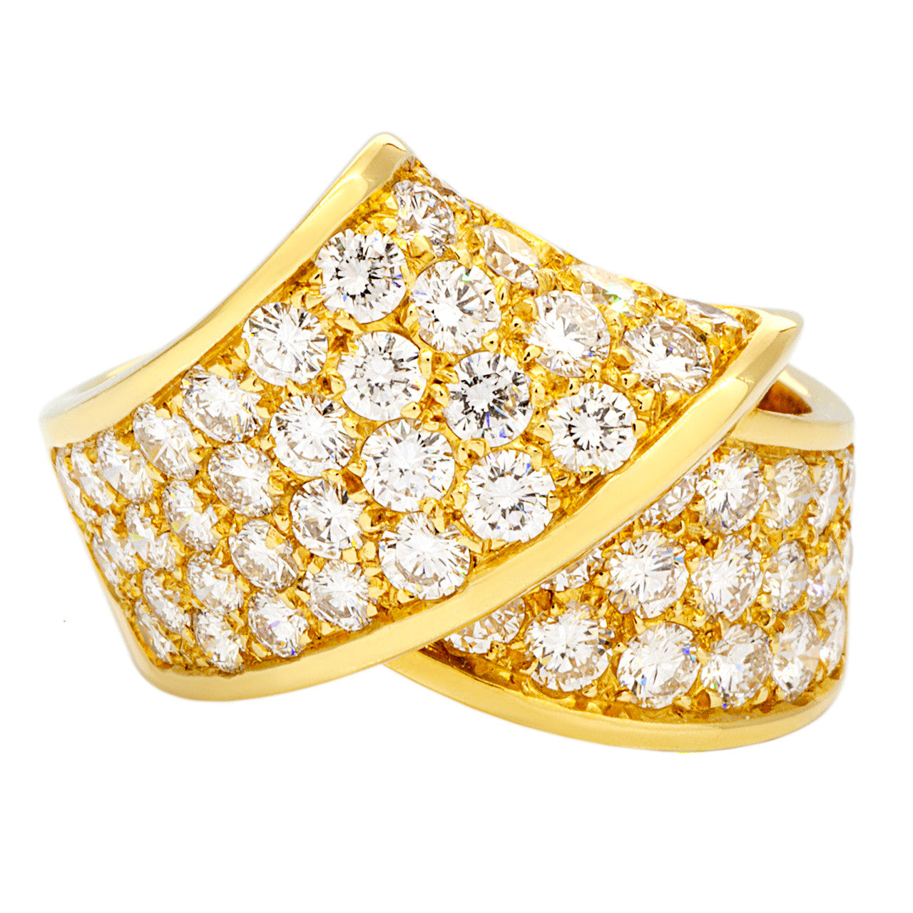 Exclusive 18K Gold 2.65 Carat Pave Diamond Ring — Front View