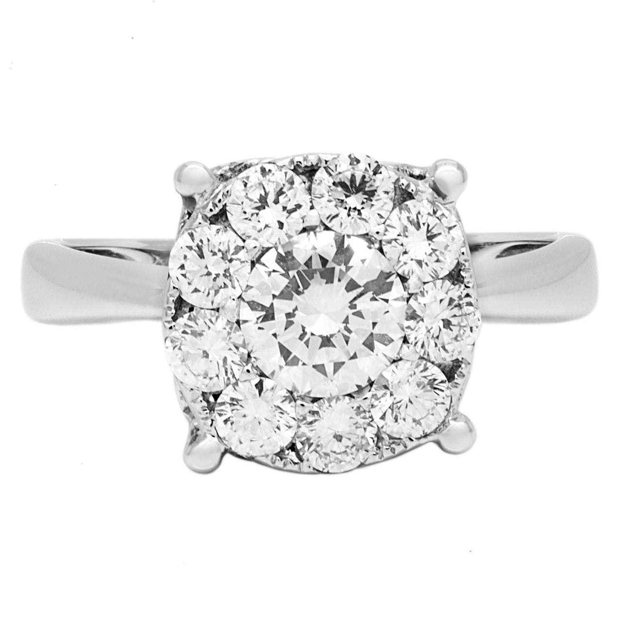 Exclusive 18K White Gold 0.85 Carat Diamond Ring — 3.5 — Front View
