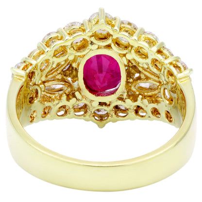 Exclusive 18K Yellow Gold 1.80 Carat Ruby Diamond Ring — 5 — Side View
