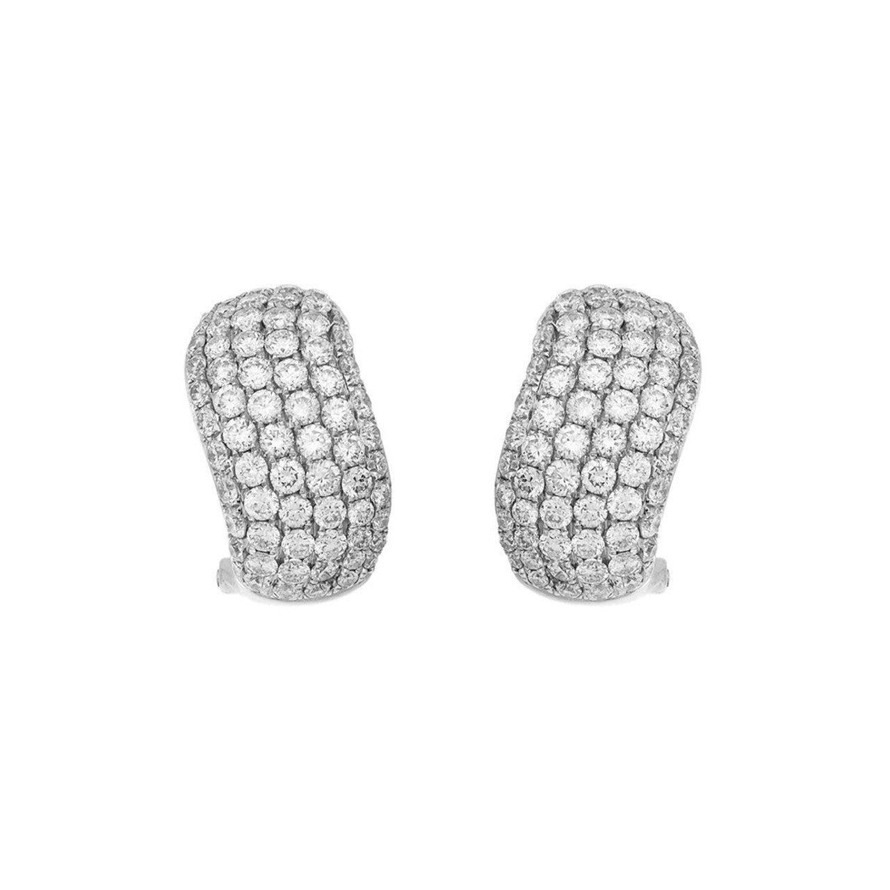 Exclusive 18K White Gold 2.74 Carat Pave Diamond Earrings — Front View