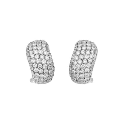 Exclusive 18K White Gold 2.74 Carat Pave Diamond Earrings — Front View