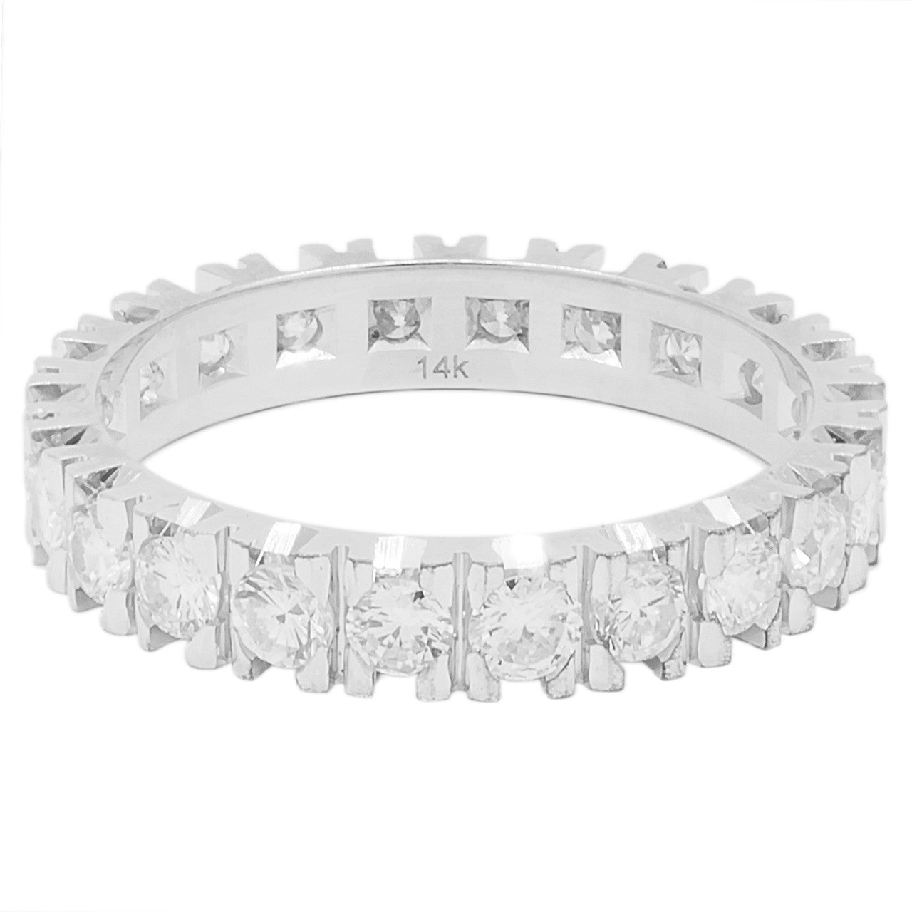 Exclusive 14K White Gold 1.10 Carat Diamond Eternity Band — Front View