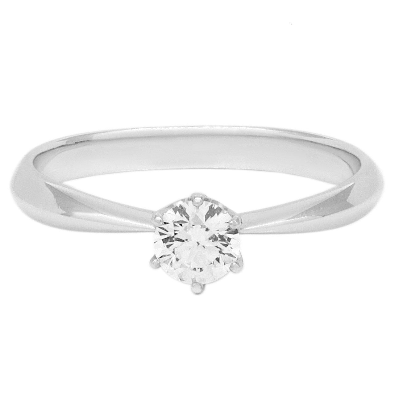 Exclusive Platinum 0.23 Carat Diamond Solitaire Ring — 3.5 — Front View