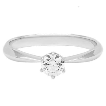 Exclusive Platinum 0.23 Carat Diamond Solitaire Ring — 3.5 — Front View