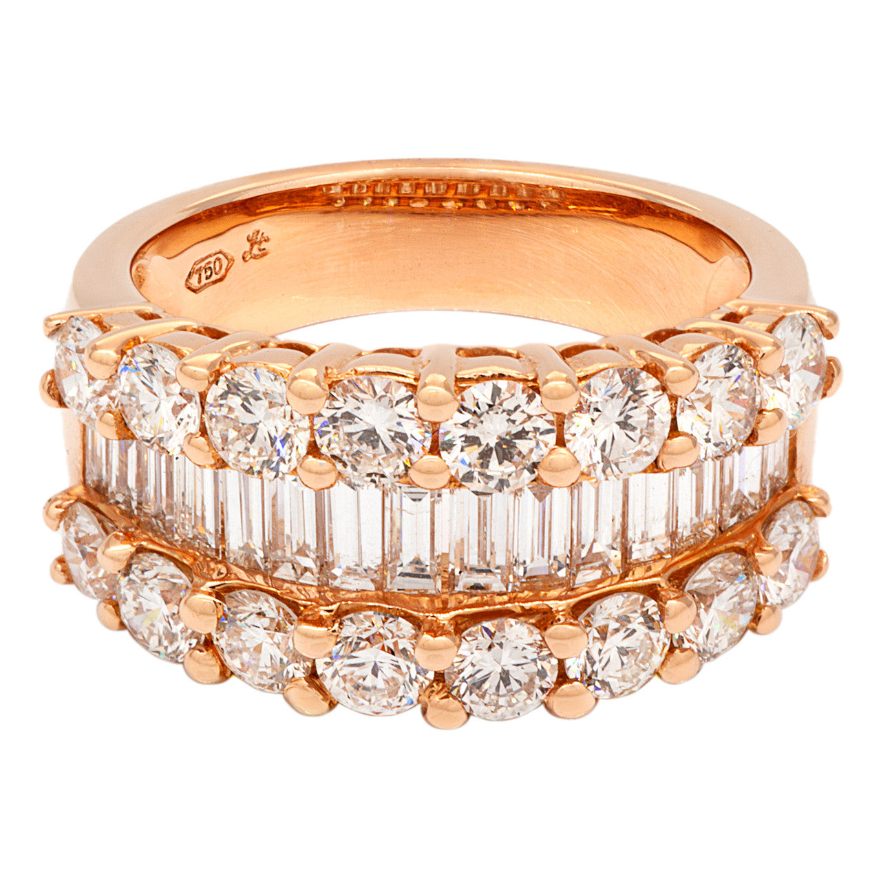 Exclusive 18K Rose Gold 2.72 Carat Diamond Ring — 5.75 — Front View