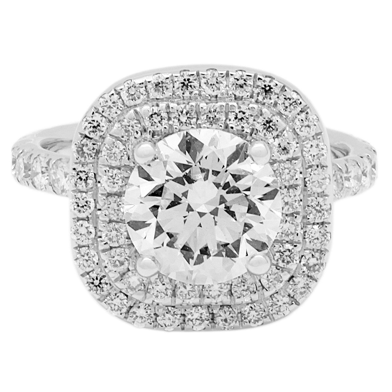 Exclusive 18K White Gold 1.38 Carat Diamond Ring — 3.5 — Front View