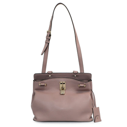 Exclusive Valentino Mauve Pebbled Calfskin Medium Joylock Satchel — Front View